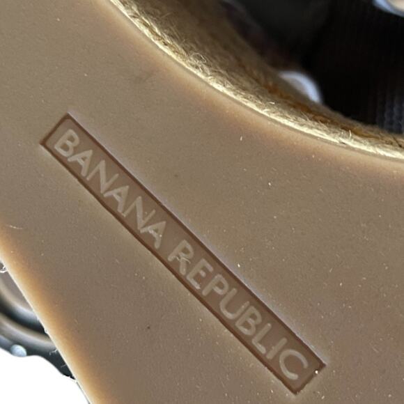 Banana Republic Leather Espadrille Wedge Sandal Women's 8 Snake Print Buckle - Picture 8 of 8